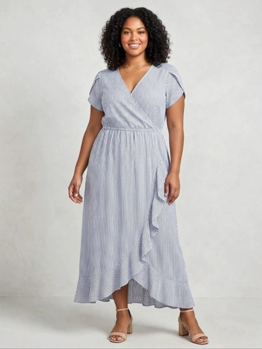 NWT Naif Striped Dress in Blue & White